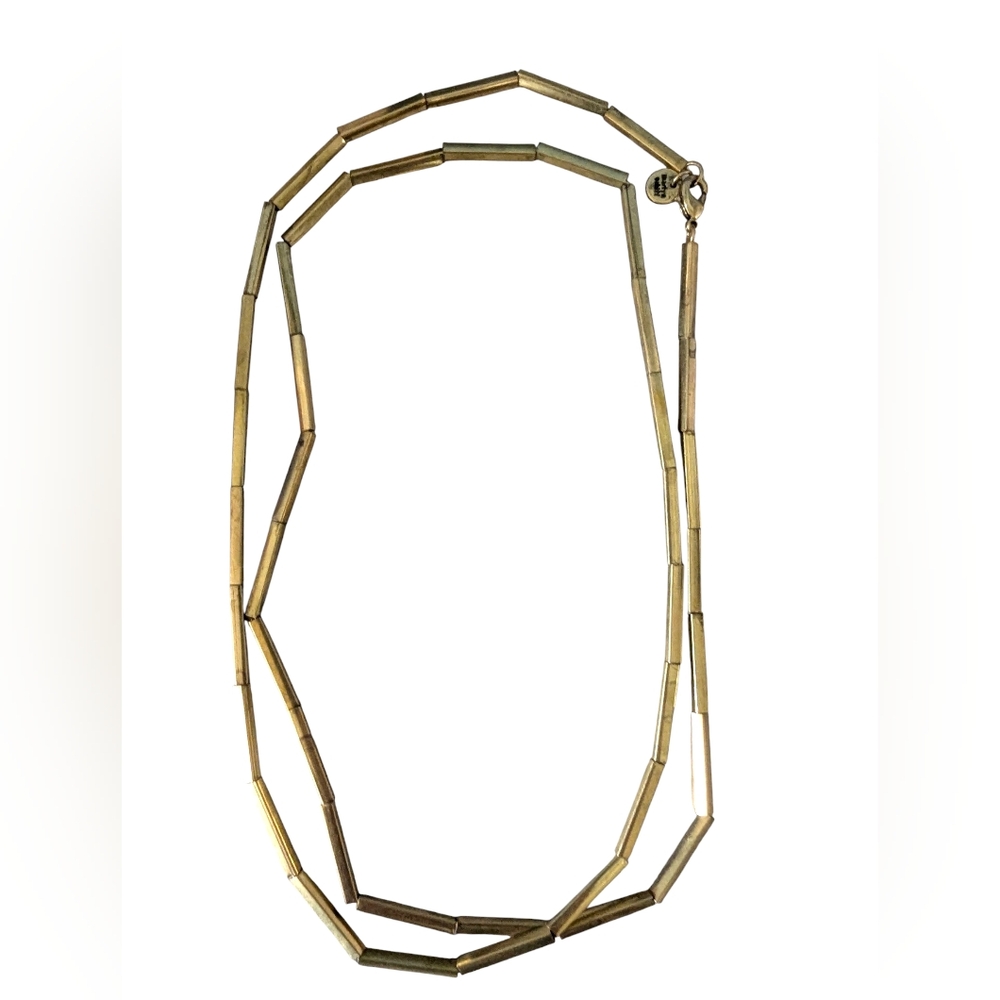 Marlyn Schiff Gold Tubular Necklace NWOT